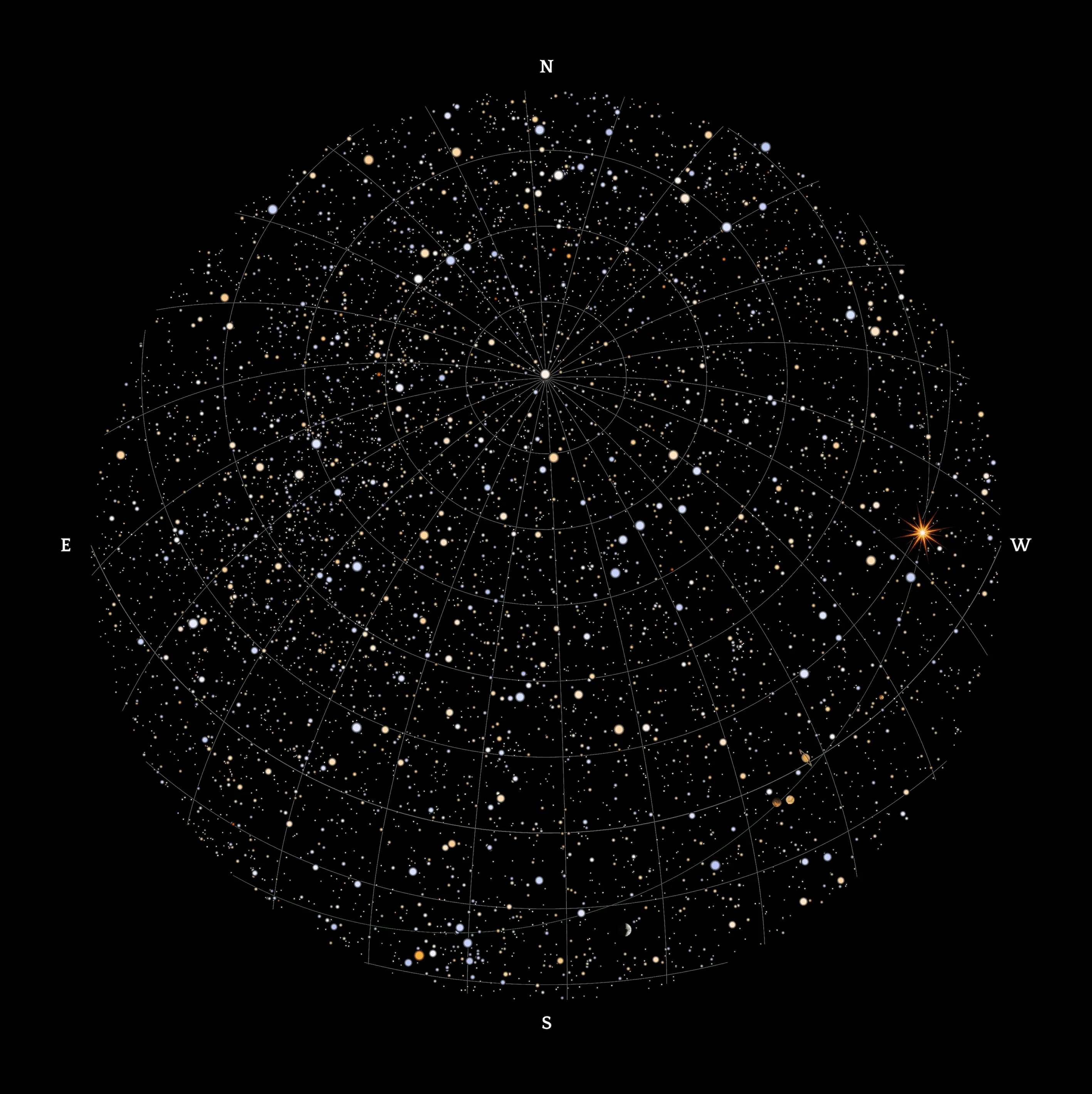 Star map without labels